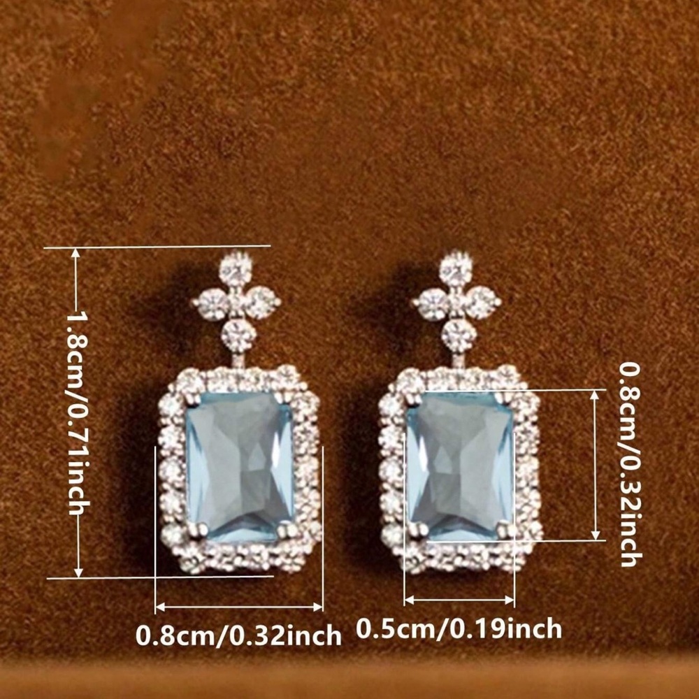 Light Blue Simulated Gemstone, Embedded With Simu… - image 7